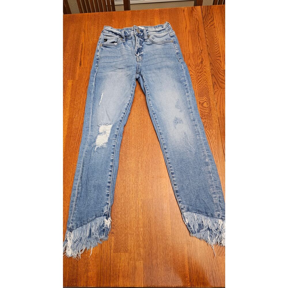 Kancan low rise‎ distressed skinny ankle light wash size 0/23 jeans